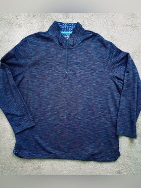 Robert Graham Space Dye Navy Quarter-Zip Pullover